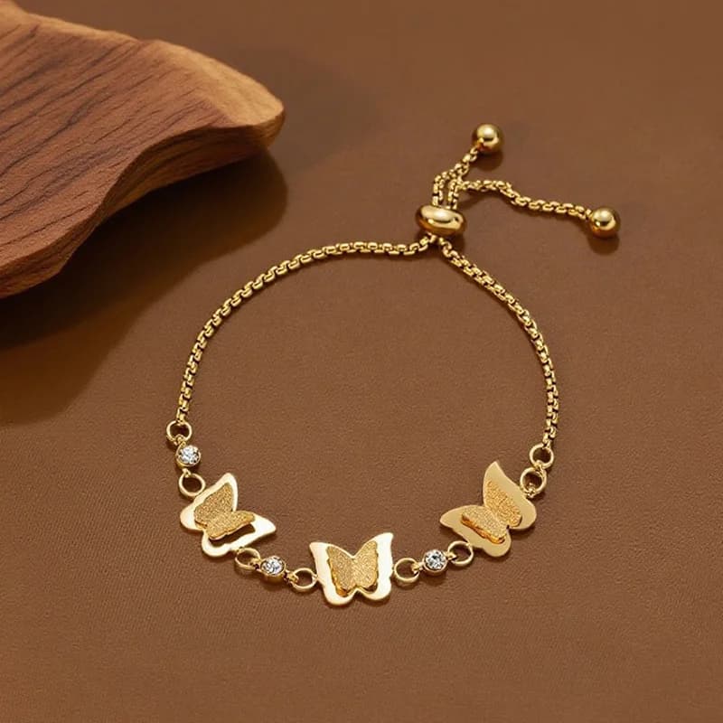 Cubic Zirconia Chain Bracelet Bangle, Gold