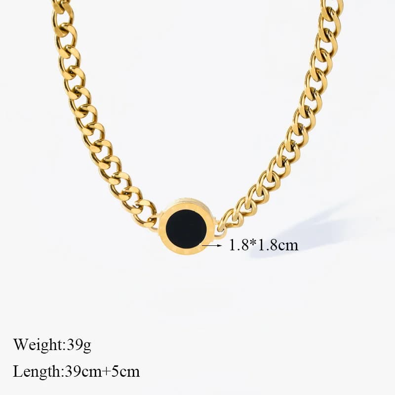 Double-Sided Roman Numerals Dial Charm Necklace