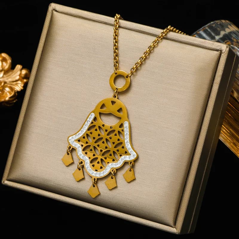 Vintage Eye Hand Charm Necklace and Earring Set