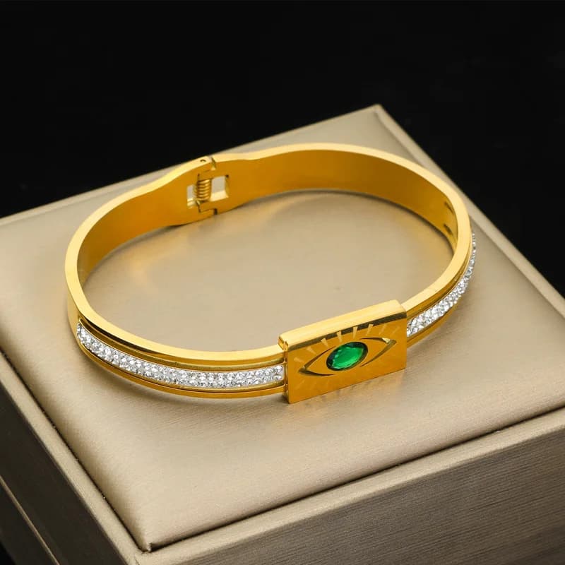 กำไลข้อมือบิดเกลียว ปรับขนาดได้ สีทอง สเตนเลสสตีล 316L