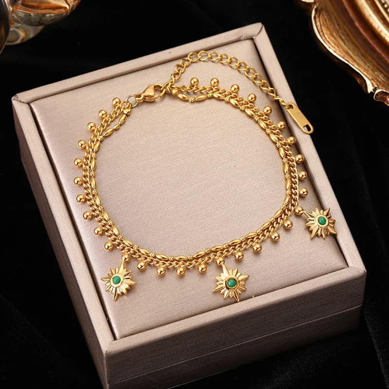 Sparkling Zircon Crystal Chain Bracelet
