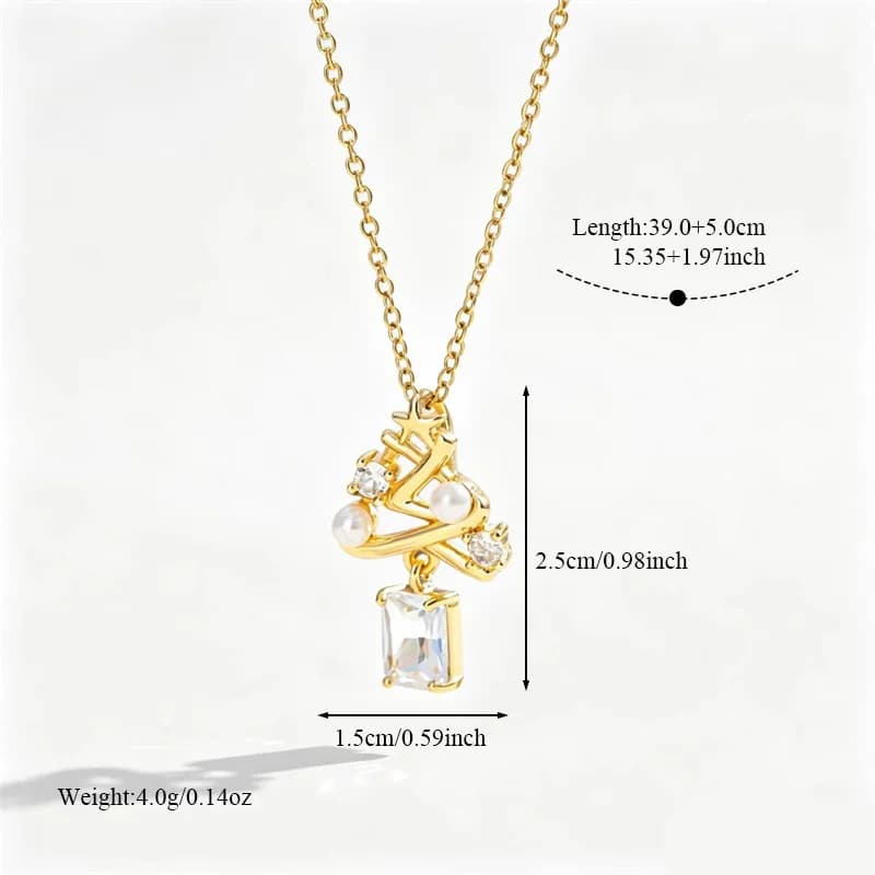 Christmas Tree Zircon Pendant Necklace