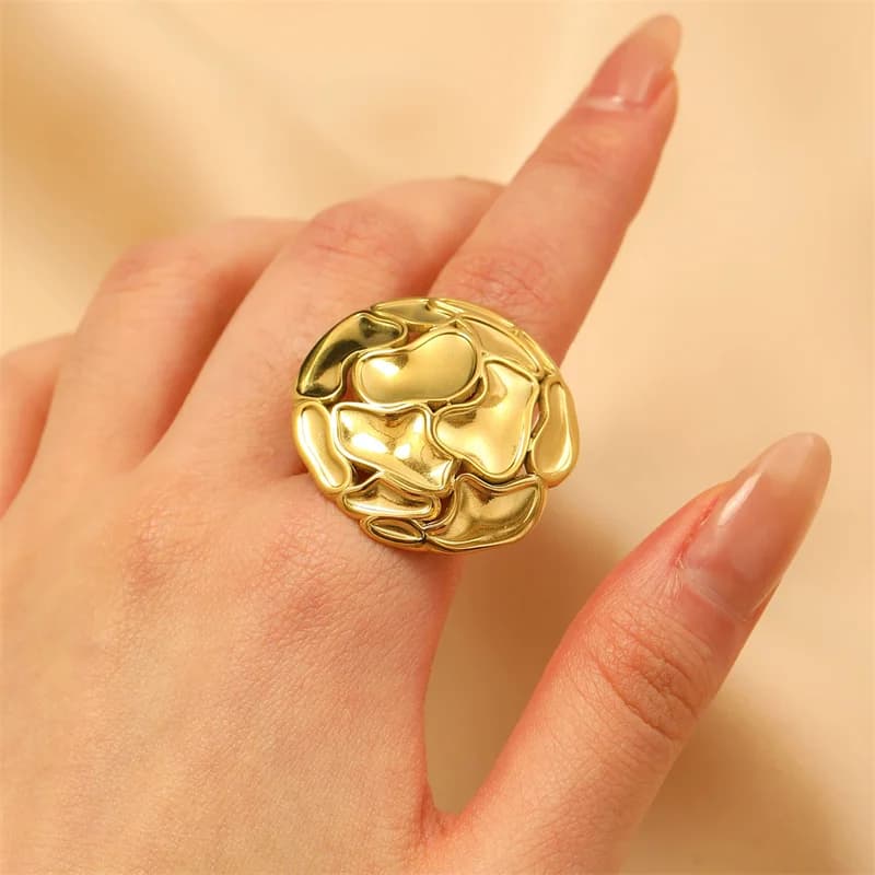 Dragonfly Ring, 18K Gold Plated Stainless Steel