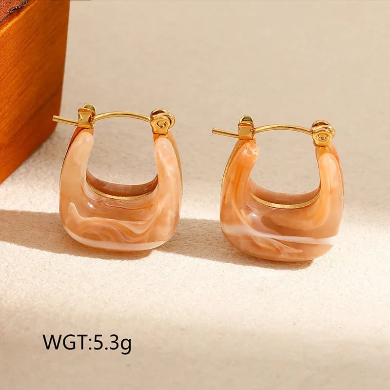 Vintage Teardrop Amber Stud Earrings
