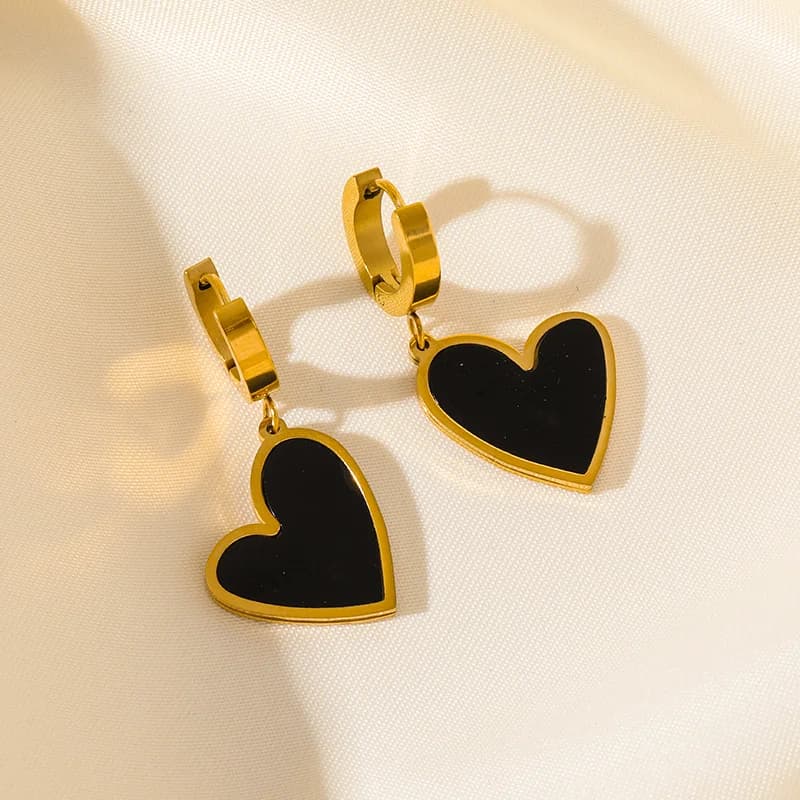 Irregular Heart-Shaped Dangle Earrings