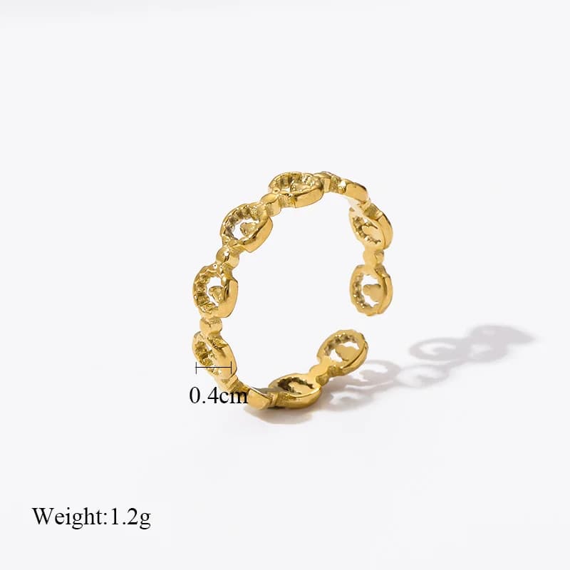 Stainless Steel Open Cuff Ring for Women