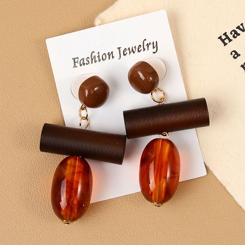 Vintage Resin Drop Dangle Earrings