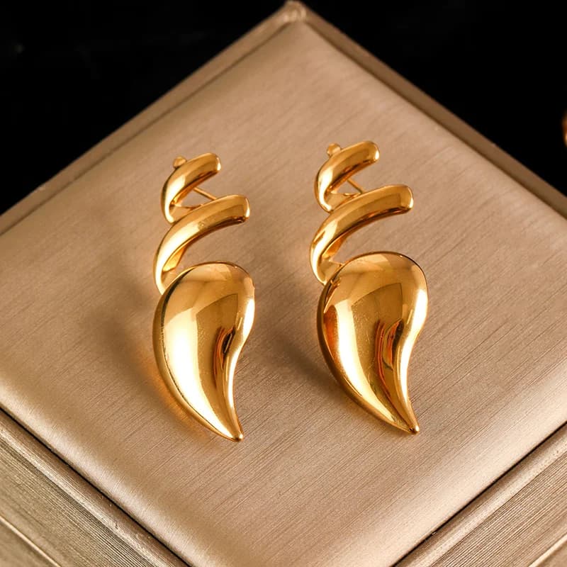 Gold Color Geometric Dangle Earrings