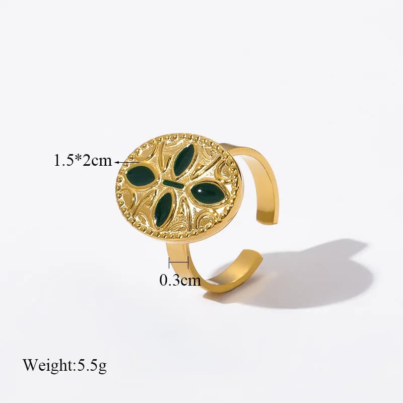 Women's Stainless Steel Retro Adjustable Ring