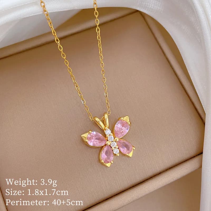 Gold Plated Maple Leaf Pearl Pendant Necklace