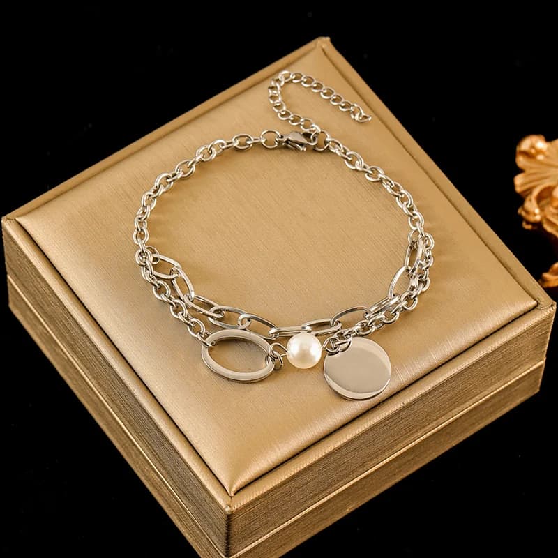 Silver Color Charm Bracelet for Women