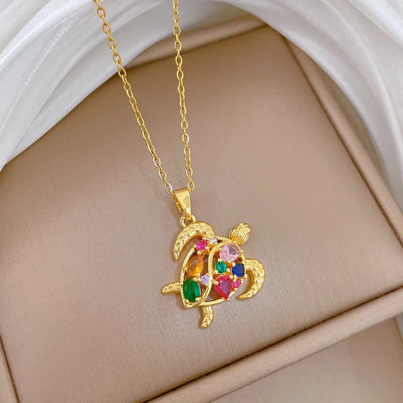สร้อยคอจี้รูปนกฮูกประดับเพชร Zircon เปล่งประกาย
