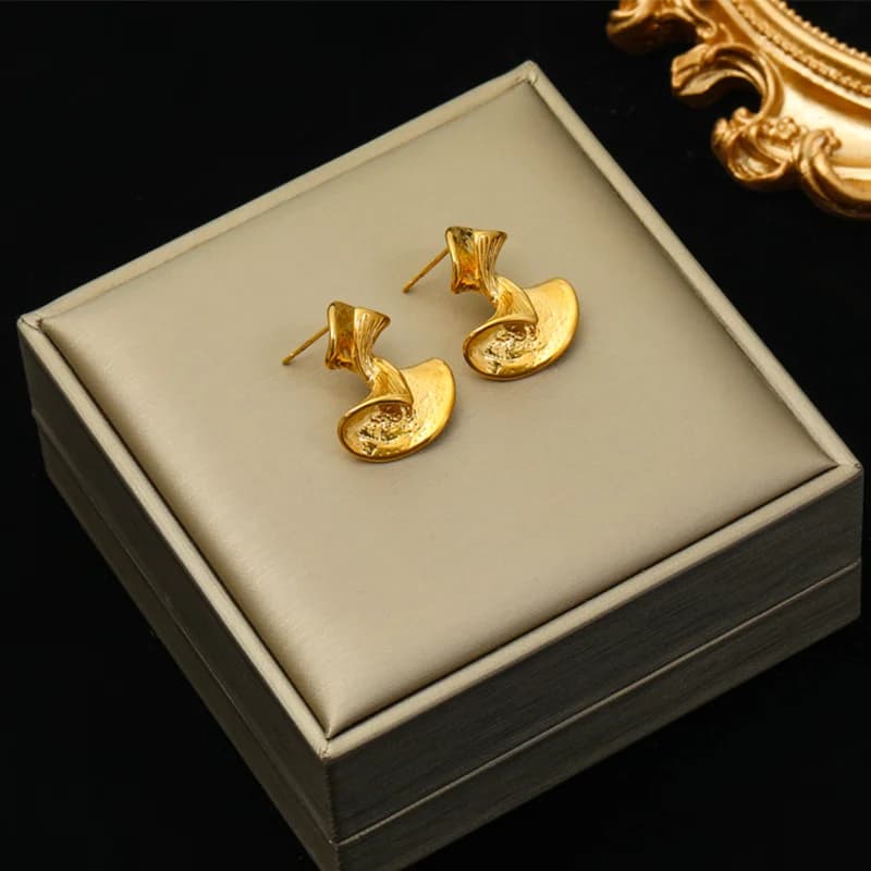 Small Gold Color Stud Earrings