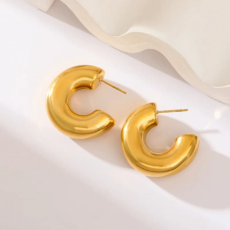 ต่างหู Stud Stainless Steel 316L สีทอง สำหรับผู้หญิง