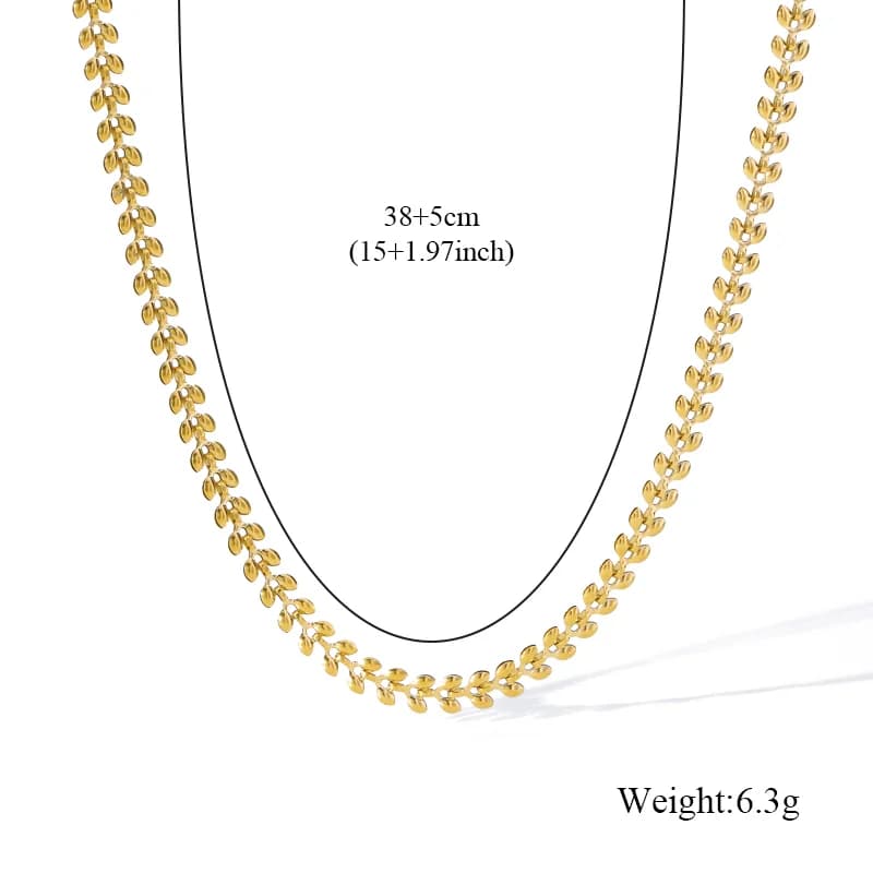 สร้อยคอโซ่วีท แพลตทินัมเคลือบทอง 18K