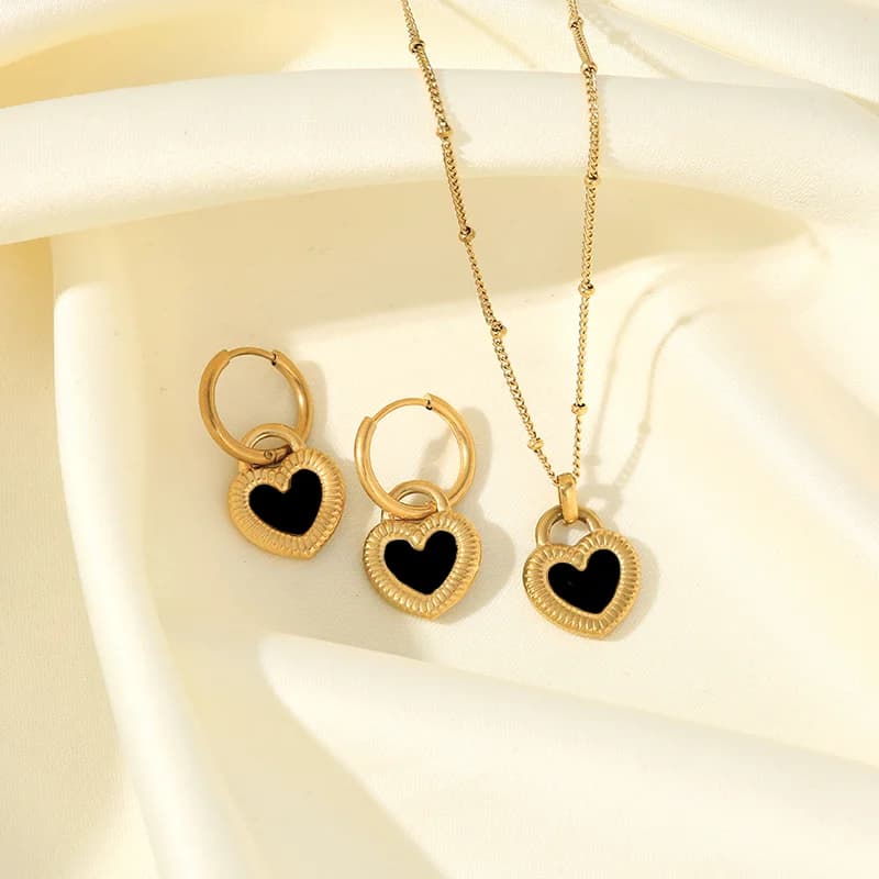 Star Flower Bear Necklace and Earrings Set