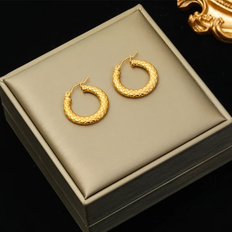 Geometric Twist Earrings, Gold Color