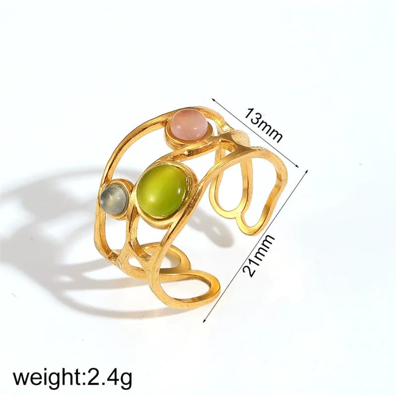 Blue-Purple Flower Open Ring