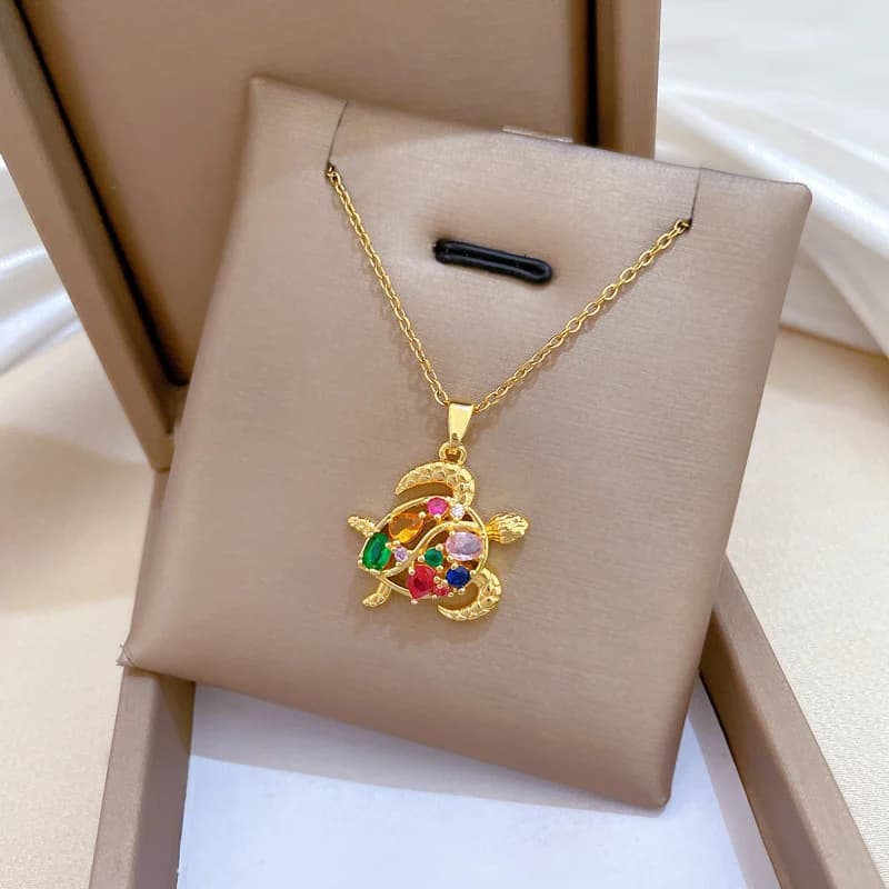 Blue Flower Pendant Necklace