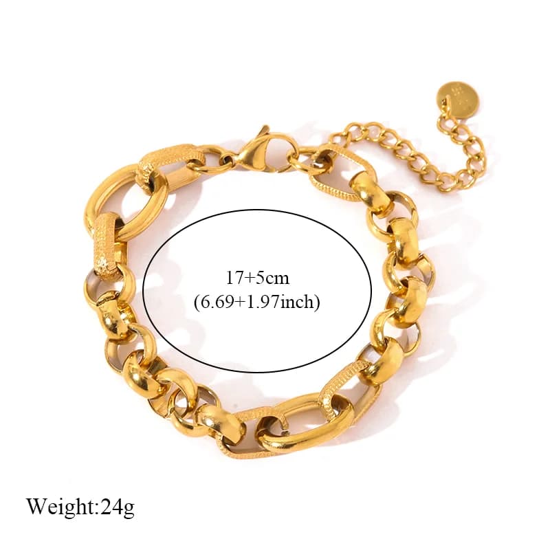 สร้อยข้อมือชุบทอง 18K แบบหนา สำหรับผู้หญิง