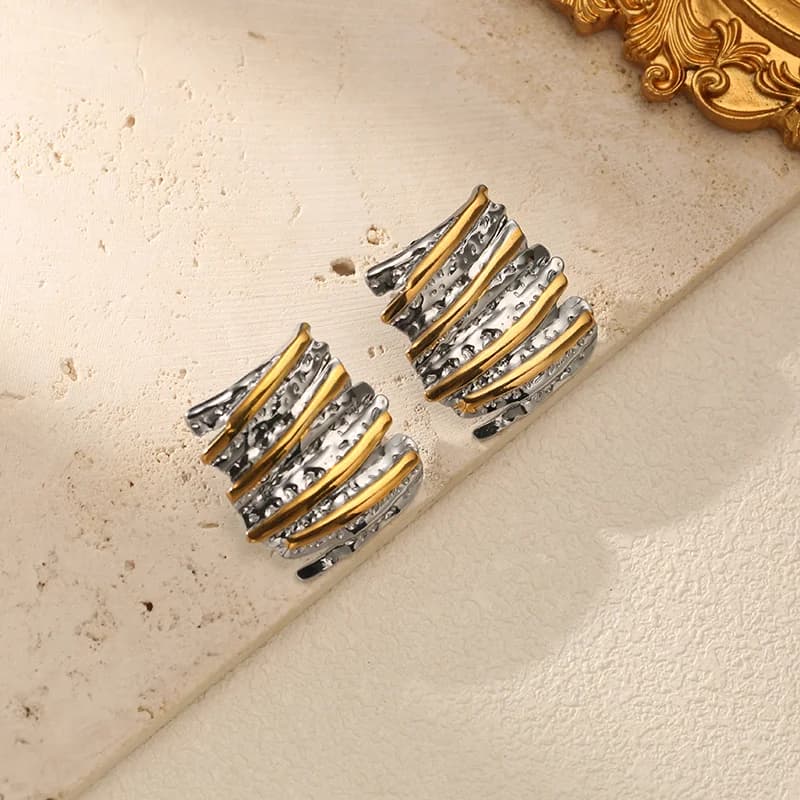 Stainless Steel Geometric Hoop Earrings