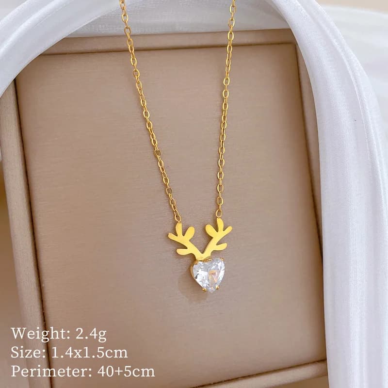 Sparkling Zircon Heart Pendant Necklace