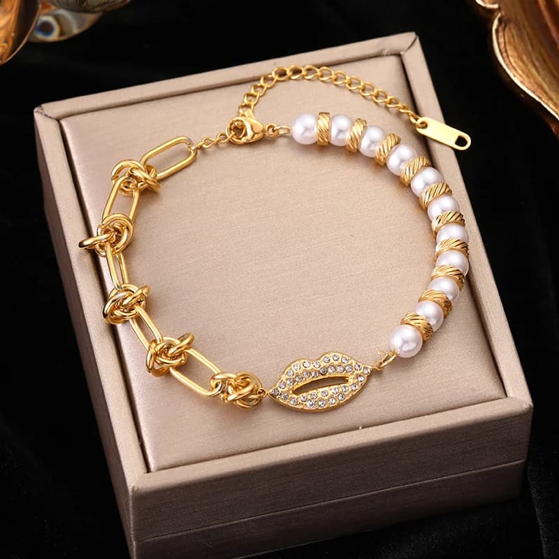 Sparkling Zircon Crystal Chain Bracelet