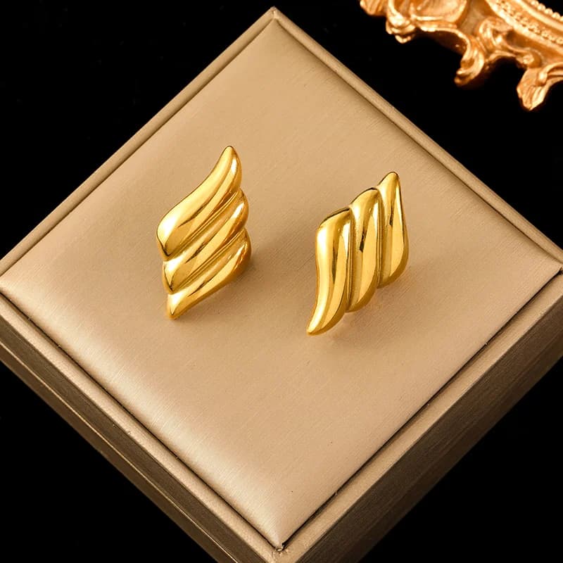 316L Stainless Steel Gold Stud Earrings for Women