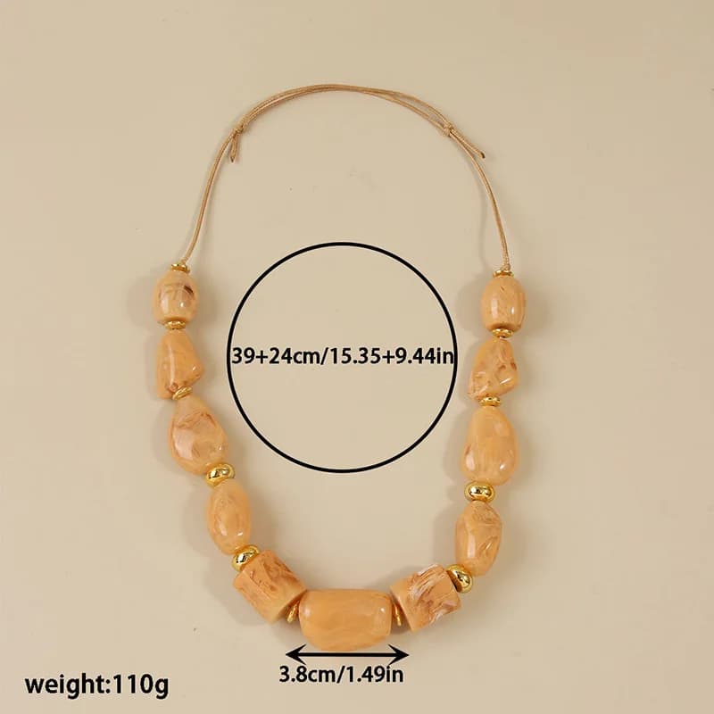 Bohemian Irregular Resin Pendant Necklace