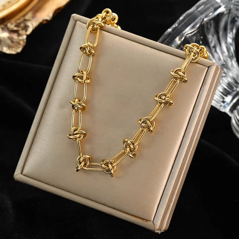 316L Stainless Steel Gold Cuban Chain Necklace