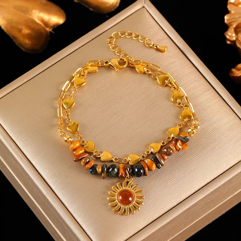 Round Roman Numeral Charm Bracelet