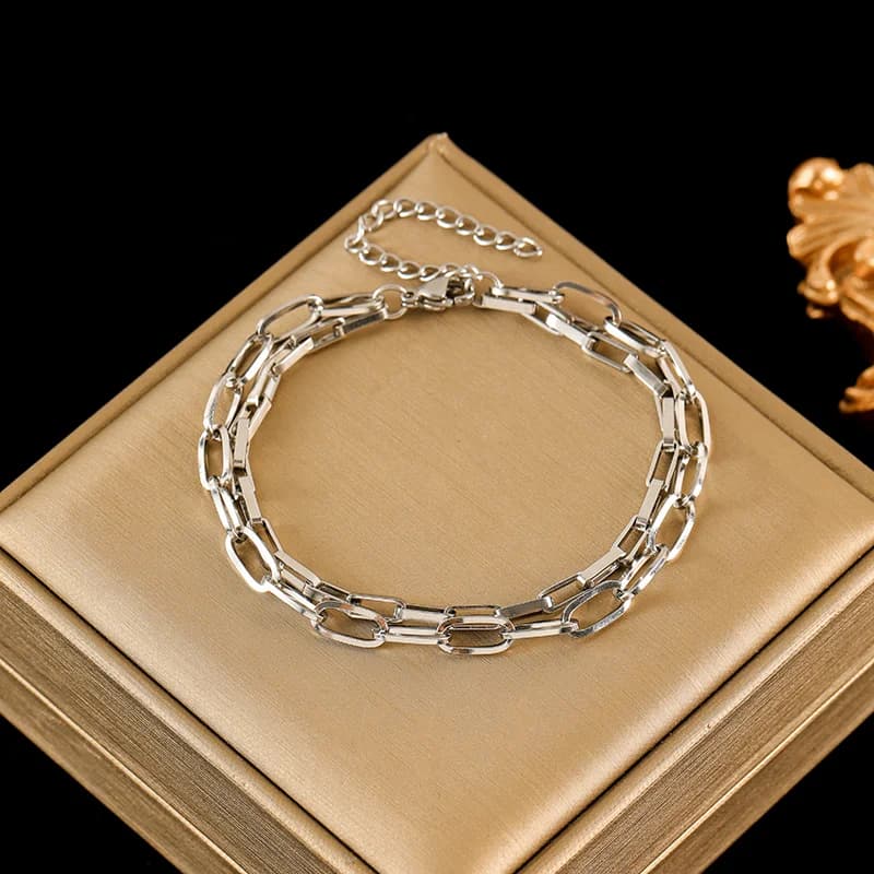 Silver Color Charm Bracelet for Women