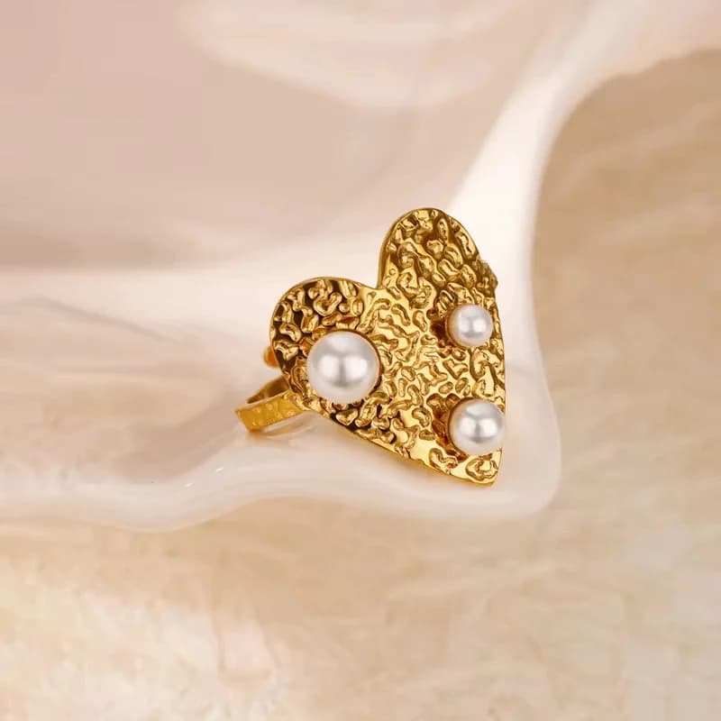 Enamel Leaf Open Adjustable Ring