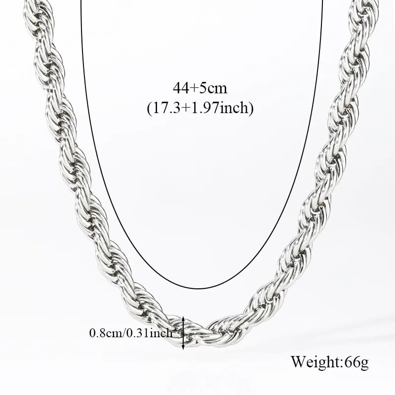 สร้อยคอโซ่หนา 8 มม. ชุบทอง 18K