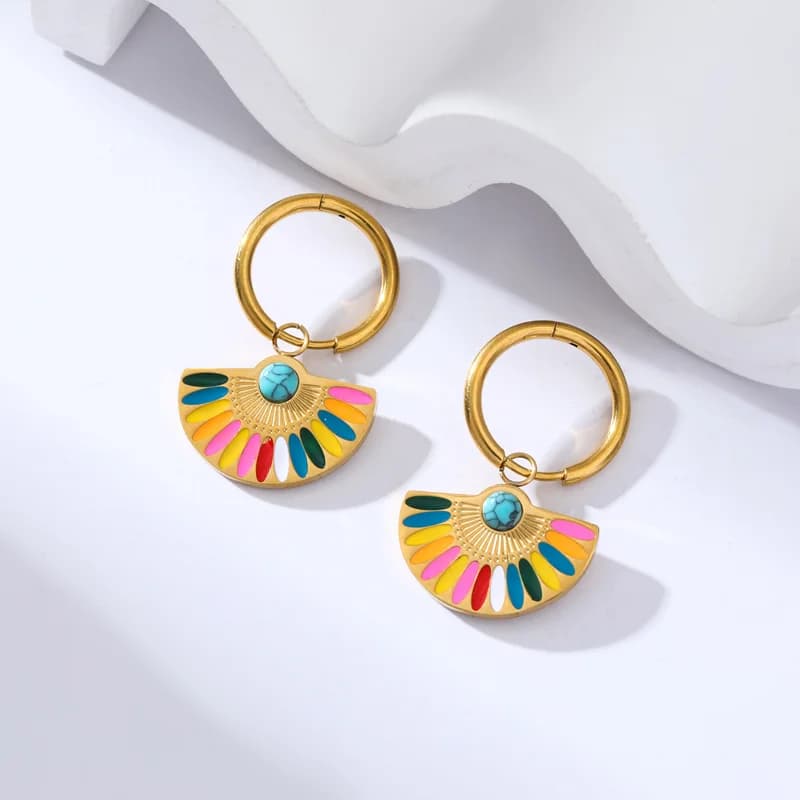 Stainless Steel Flower Butterfly Bear Drop Earrings