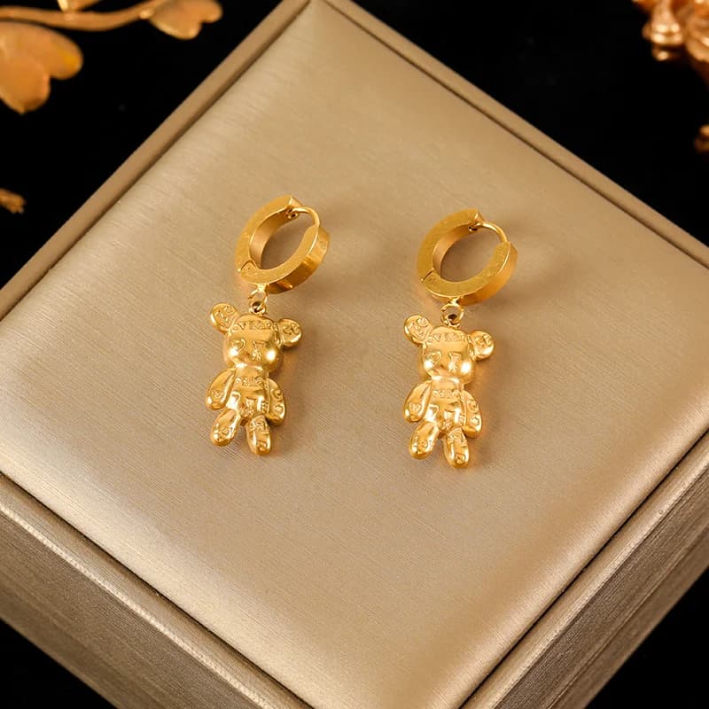 Cute Bee and Pearl Stud Earrings
