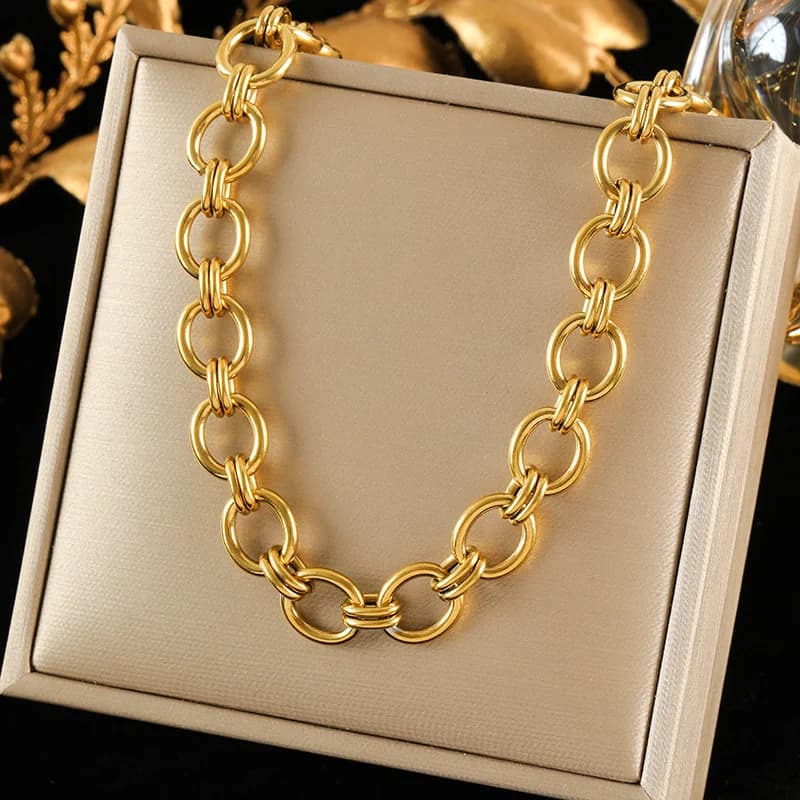 Gold Color Chain Collar Necklace