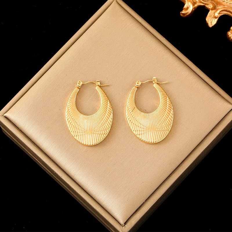 316L Stainless Steel Gold Stud Earrings for Women