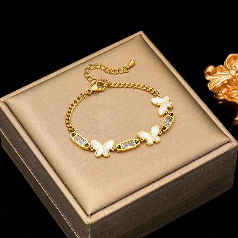 316L Stainless Steel Double Layer Zircon Bracelet