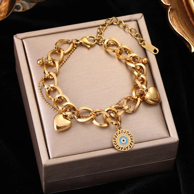 Round Roman Numeral Charm Bracelet