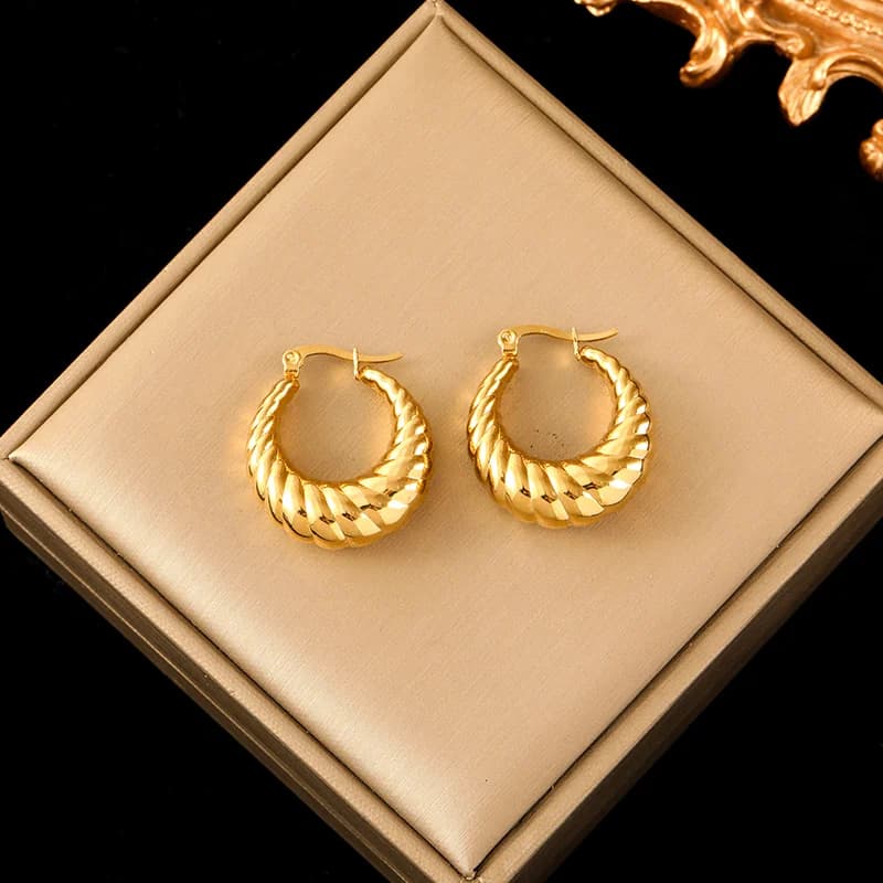 316L Stainless Steel Gold Stud Earrings for Women