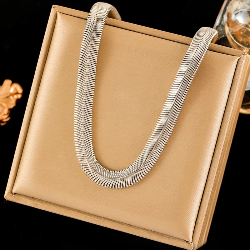 Silver Chain Collar Necklace