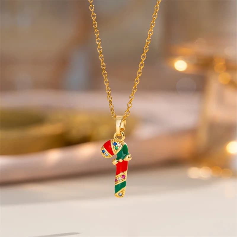 Sparkling Zirconia Christmas Pendant Necklace