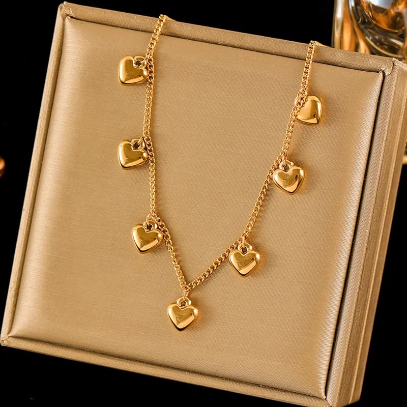 Gold Heart Pendant Necklace