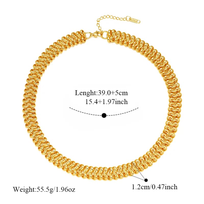 Gold Chunky Chain Necklace and Bracelet Set
