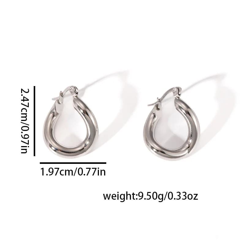 Simple Round Stainless Steel Hoop Earrings