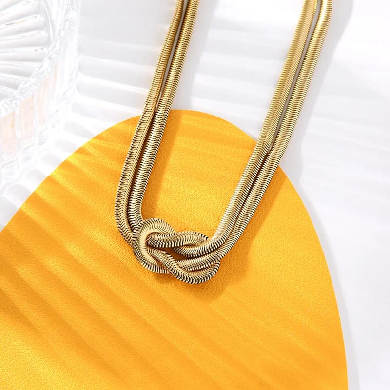 Knot Chain Necklace, 18K Gold Plated