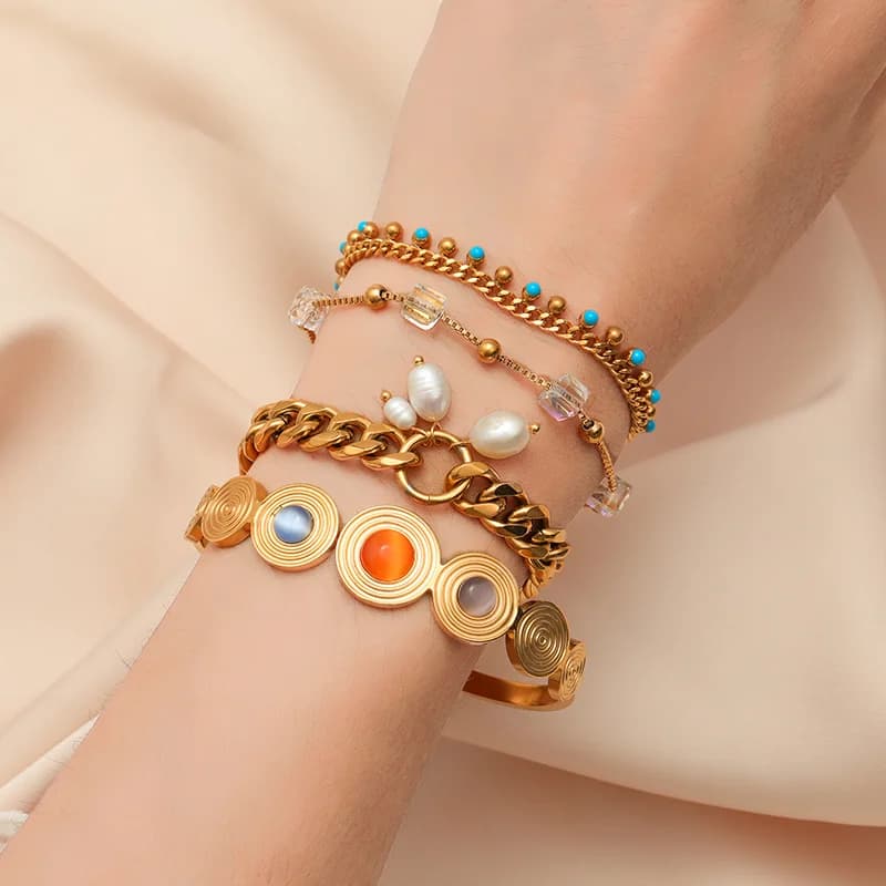 Blue Beaded Necklace and Bracelet Set