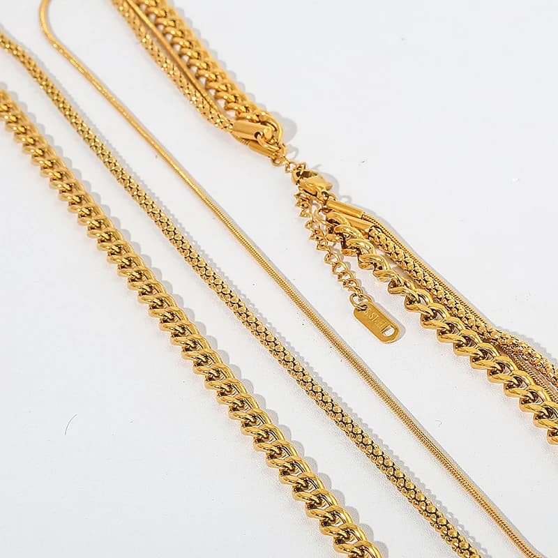 Minimalist Stainless Steel Layered Stacking Necklace