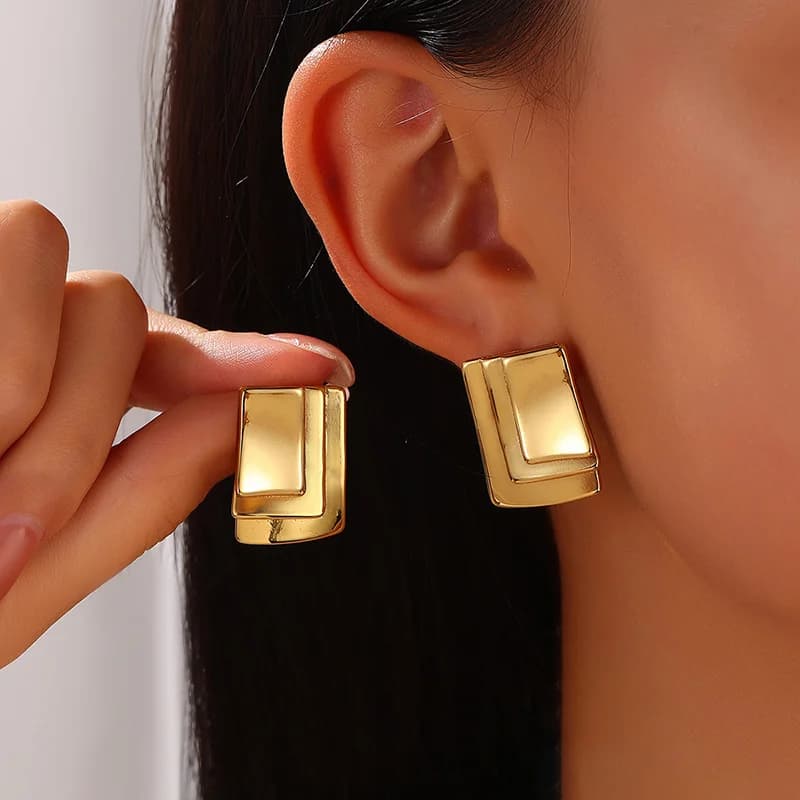 18K Gold Plated Creative Stud Earrings